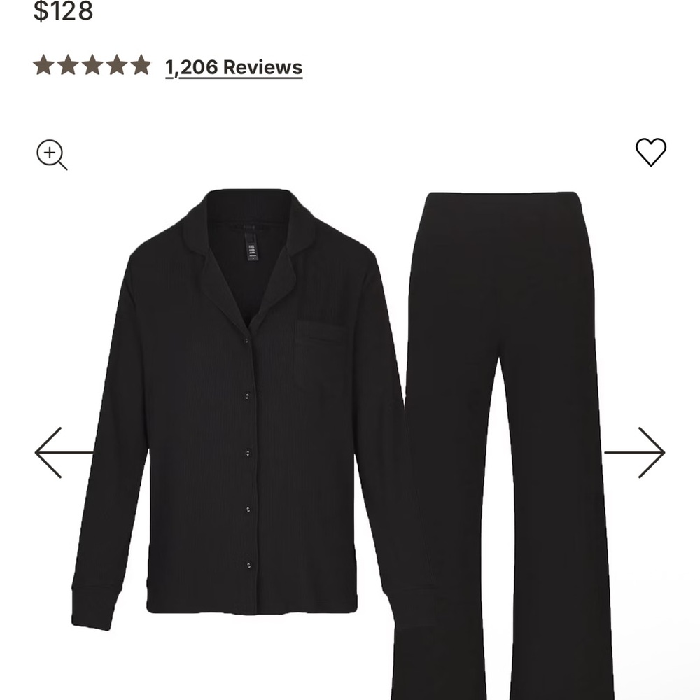 SKIMS Black Pajama Set